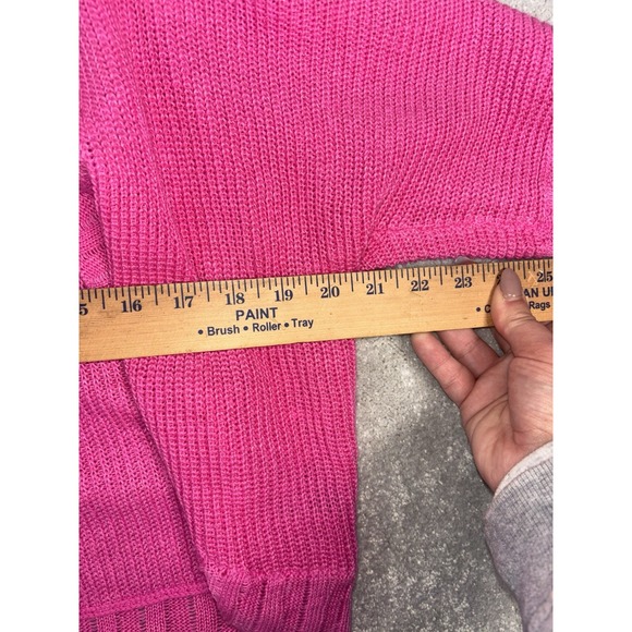 Lauren Ralph Lauren Sweater Womens S/M Pink Linen Cotton Shrug Crop Cardigan - Picture 7 of 9